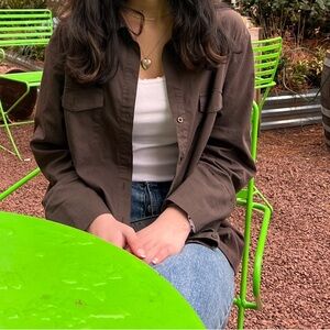 BROWN BUTTON UP CARIDGAN